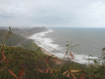 Panoramic view of the sea from atop Kailashgiri hill