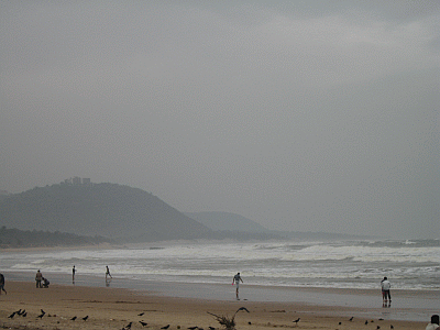 Cloudy sky over Rushikonda Beach
